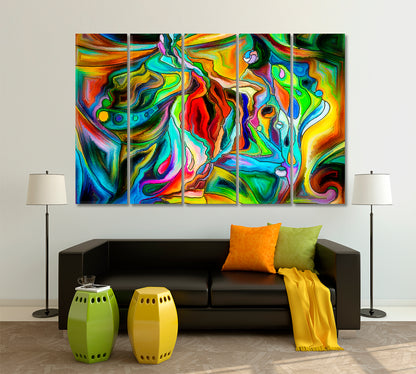 Love Phantom Abstract Art Print Artesty 5 panels 36" x 24" 