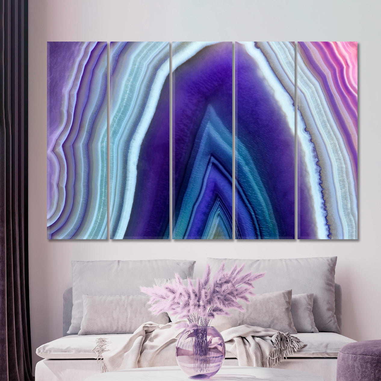 Amazing Violet Agate Crystal Cross Section Purple Abstract Structure Abstract Art Print Artesty   