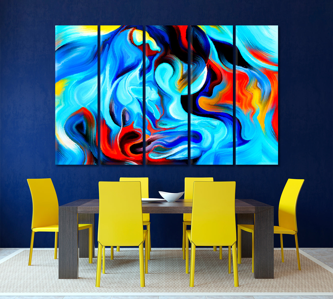 Color And Motion Abstract Art Print Artesty 5 panels 36" x 24" 