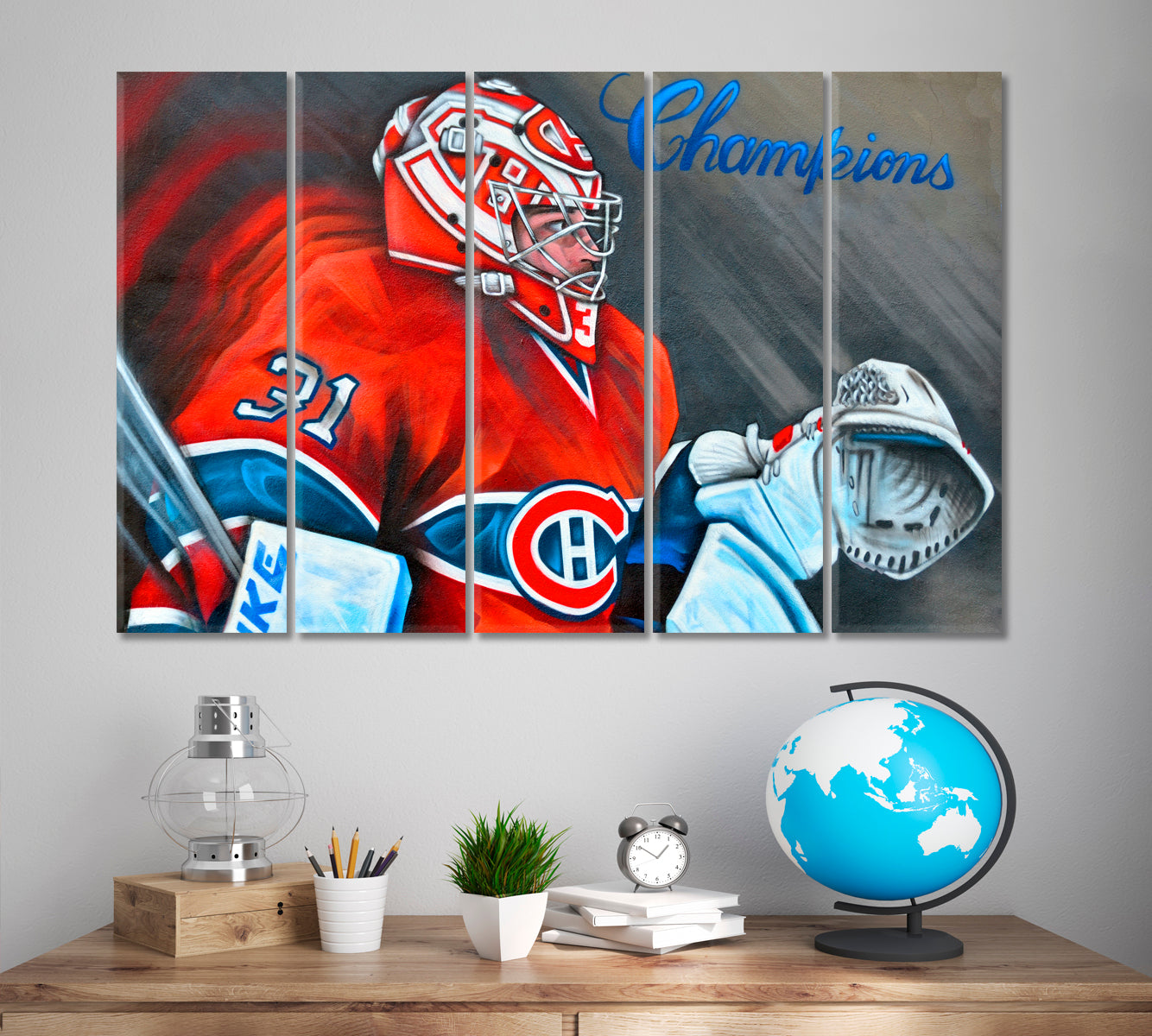 CHAMPIONS Street Art Urban Canada Hockey Fans Poster Canvas Print Street Art Canvas Print Artesty 5 panels 36" x 24" 