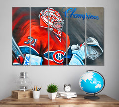 CHAMPIONS Street Art Urban Canada Hockey Fans Poster Canvas Print Street Art Canvas Print Artesty 5 panels 36" x 24" 
