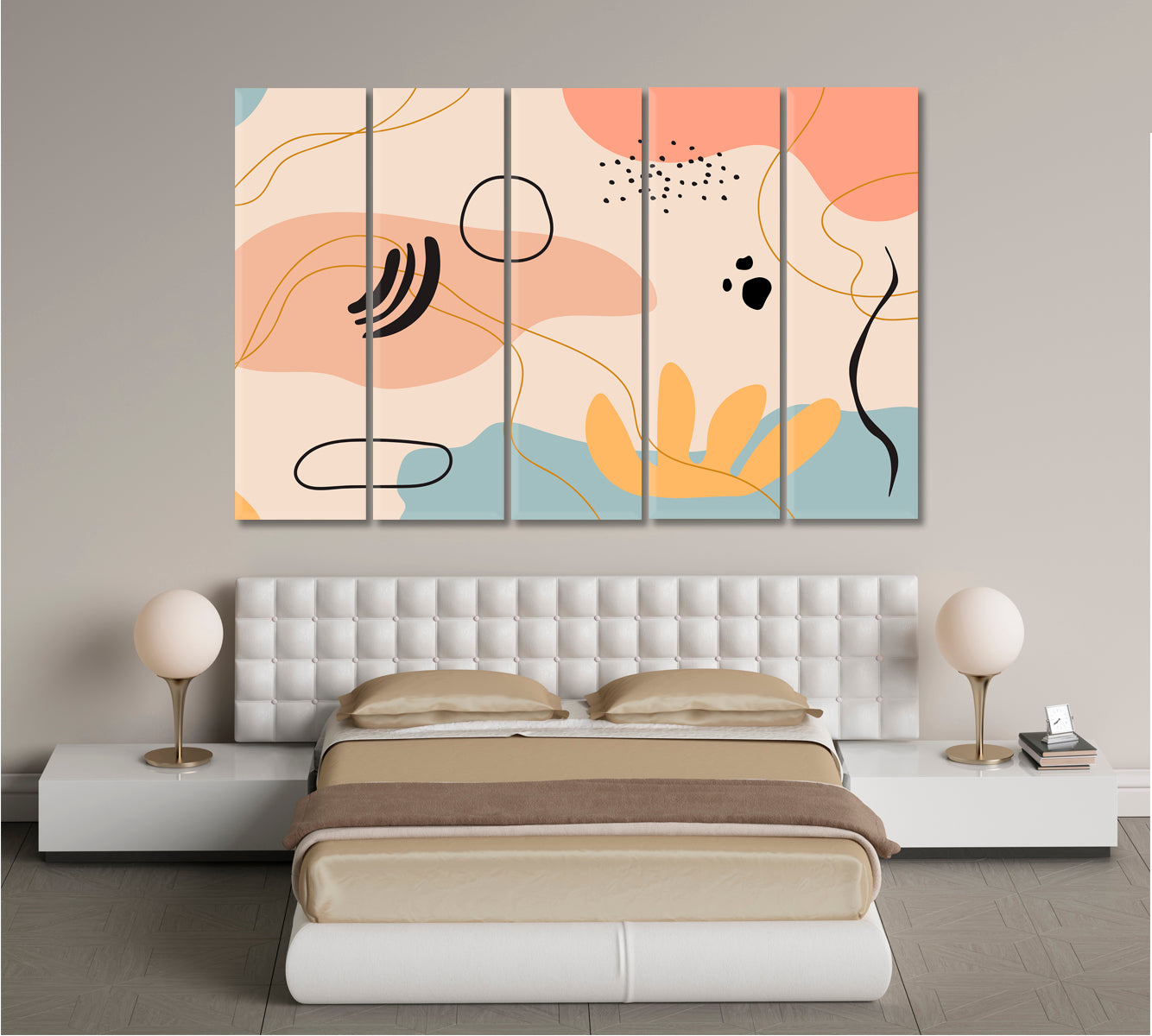 BOHO Abstract Minimal Lines Pastel Terracotta Earth Tones Aesthetic Style Abstract Art Print Artesty   