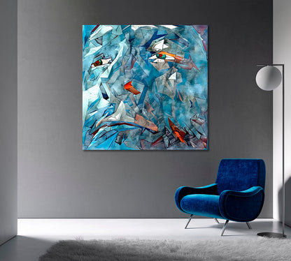 ICE MAN FACE Modern Abstract Painting Contemporary Art Artesty   