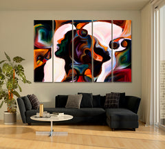 CONTEMPORARY ART Abstract Design Contemporary Art Artesty 5 panels 36" x 24" 