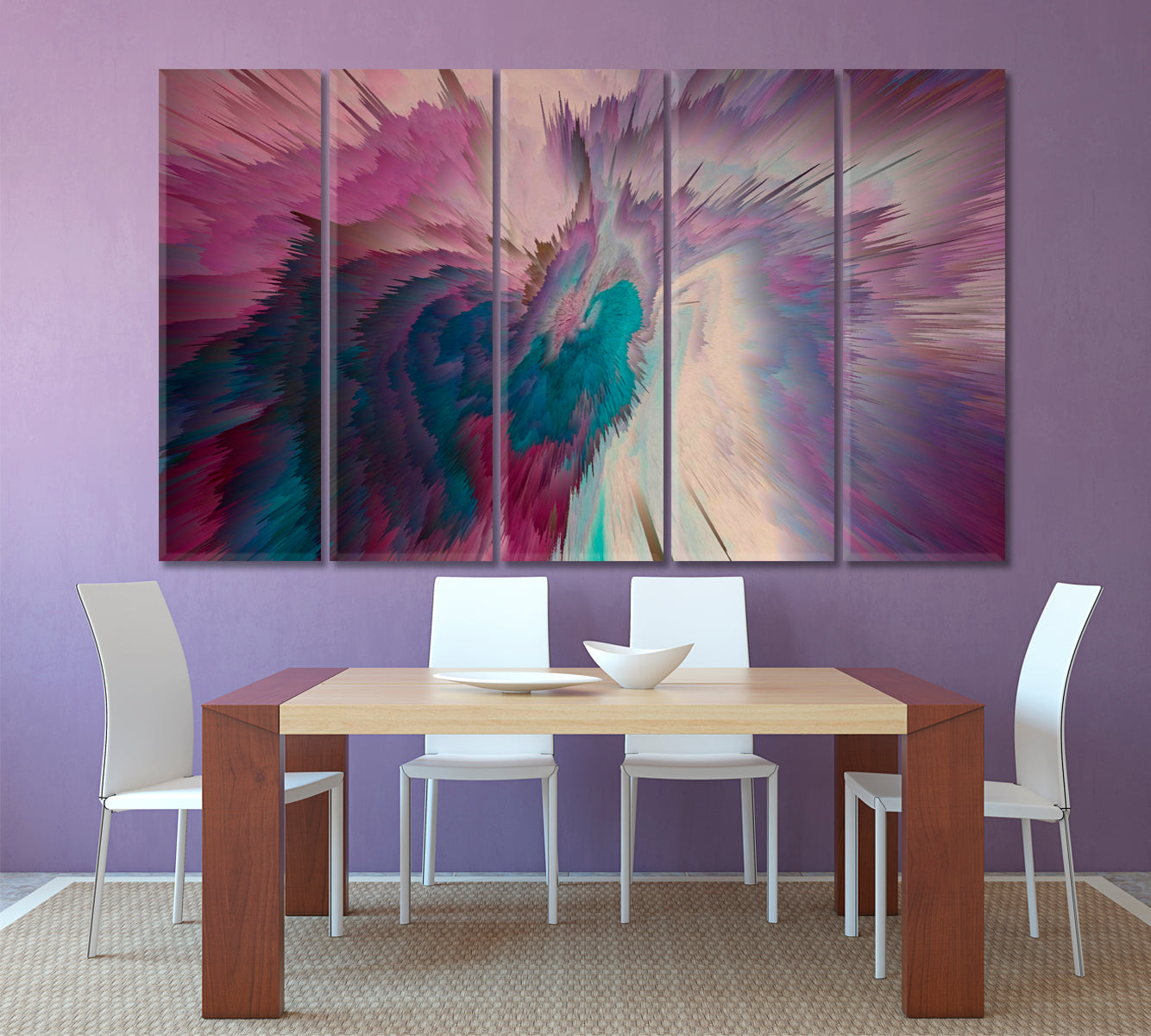 Colorful Abstract Space Abstract Art Print Artesty 5 panels 36" x 24" 