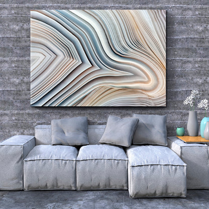 MARBLE ABSTRACT NATURALISM Amazing Agate Banded Crystal Fluid Art, Oriental Marbling Canvas Print Artesty   