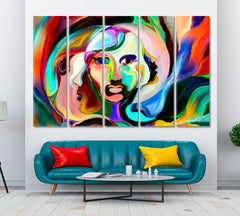 Unity Abstract Design Abstract Art Print Artesty 5 panels 36" x 24" 