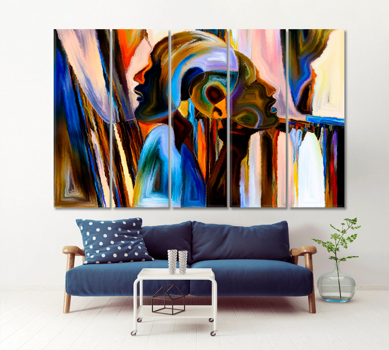 FUTURISTIC Trendy Modern Abstract Design Canvas Print Consciousness Art Artesty 5 panels 36" x 24" 