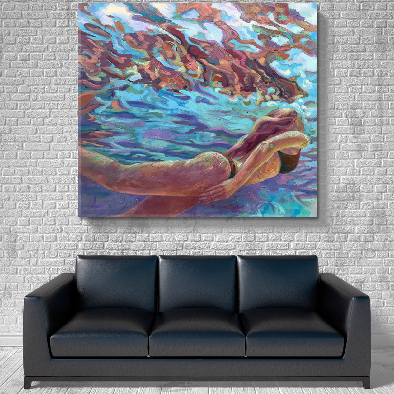 Contemporary Stunning Underwater Fine Art Artesty 1 Panel 12"x12" 