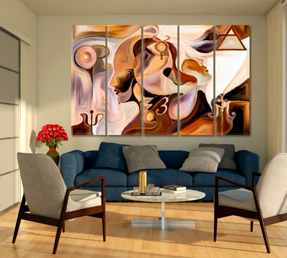 Human Universe Abstract Art Print Artesty 5 panels 36" x 24" 