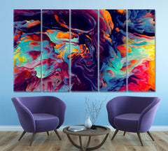 Colorful Abstract Energy Contemporary Art Artesty 5 panels 36" x 24" 