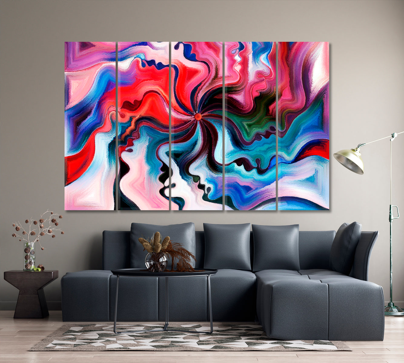 Spectral Love Abstract Design Abstract Art Print Artesty 5 panels 36" x 24" 
