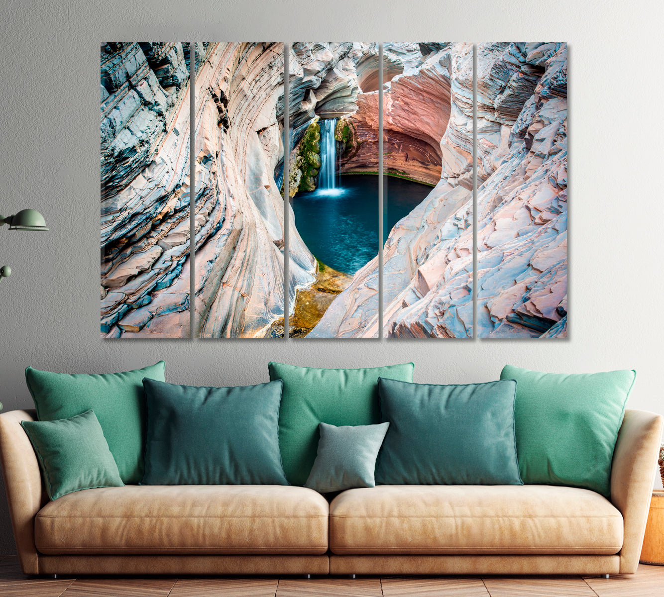 SPA Pool Kanyon Waterfall Landscape Australia Karijini Nature Wall Canvas Print Artesty   