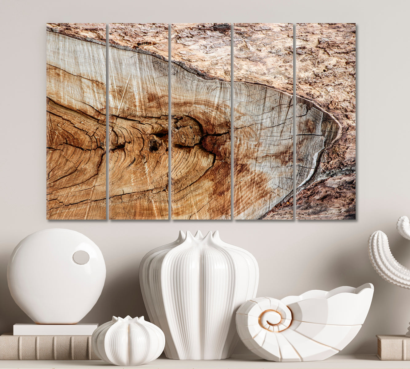 Old Tree Trunk Texture Poster Abstract Art Print Artesty 5 panels 36" x 24" 