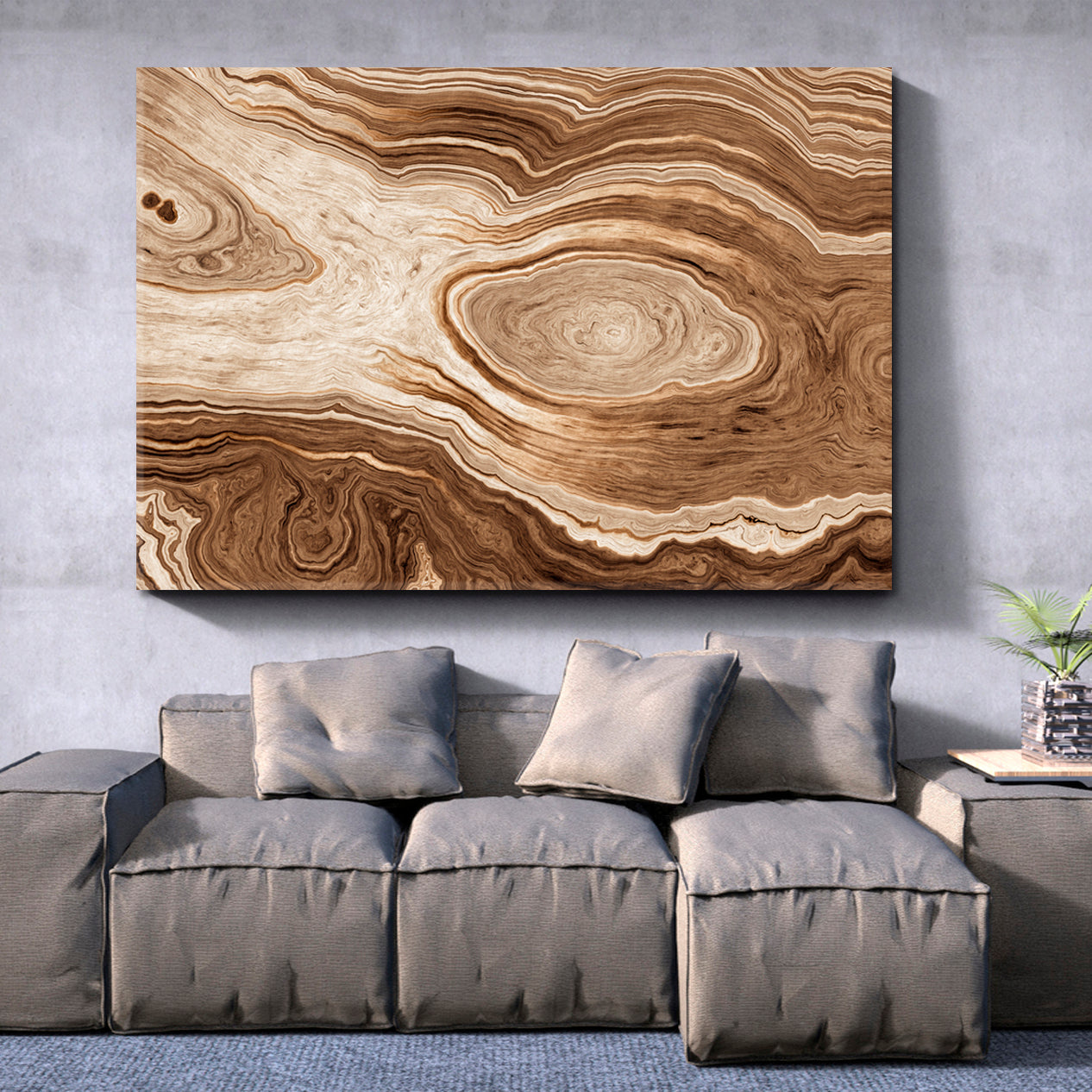 ABSTRACT Wavy Lines Age Growth Rings Oak Big Tree Trunk Slice Cut Woods Abstract Art Print Artesty   