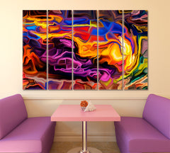 COLOR FLOW Abstract Colorful Contemporary Art Contemporary Art Artesty 5 panels 36" x 24" 