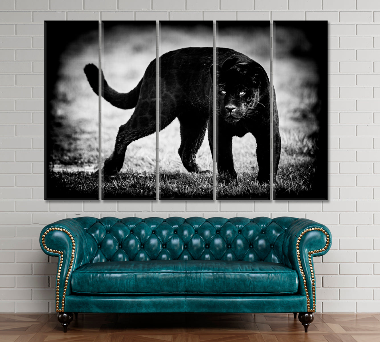 PUMA Wild Beast Jaguar Beautiful Animals Wildlife Animals Canvas Print Artesty 5 panels 36" x 24" 