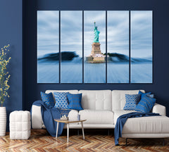 Statue of Liberty New York City American symbol Canvas Print Famous Landmarks Artwork Print Artesty 5 panels 36" x 24" 