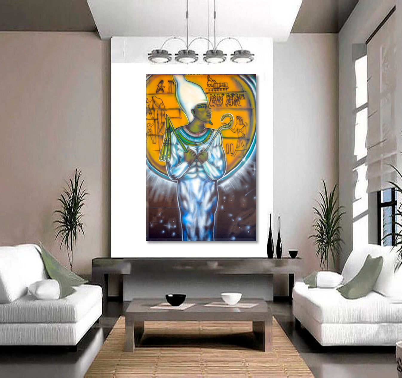 Egyptian God Atum Popular Urban Graffiti San Diego CA USA  Canvas Print - Vertical Street Art Canvas Print Artesty   