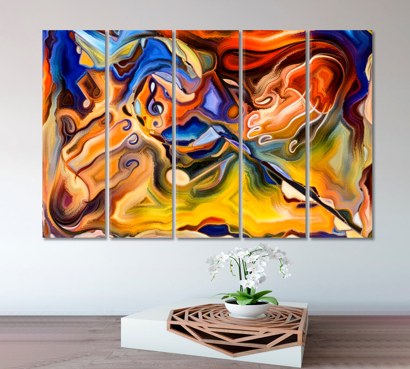 CREATOR'S HANDS Beautiful Psychedelic Art Abstract Art Print Artesty 5 panels 36" x 24" 