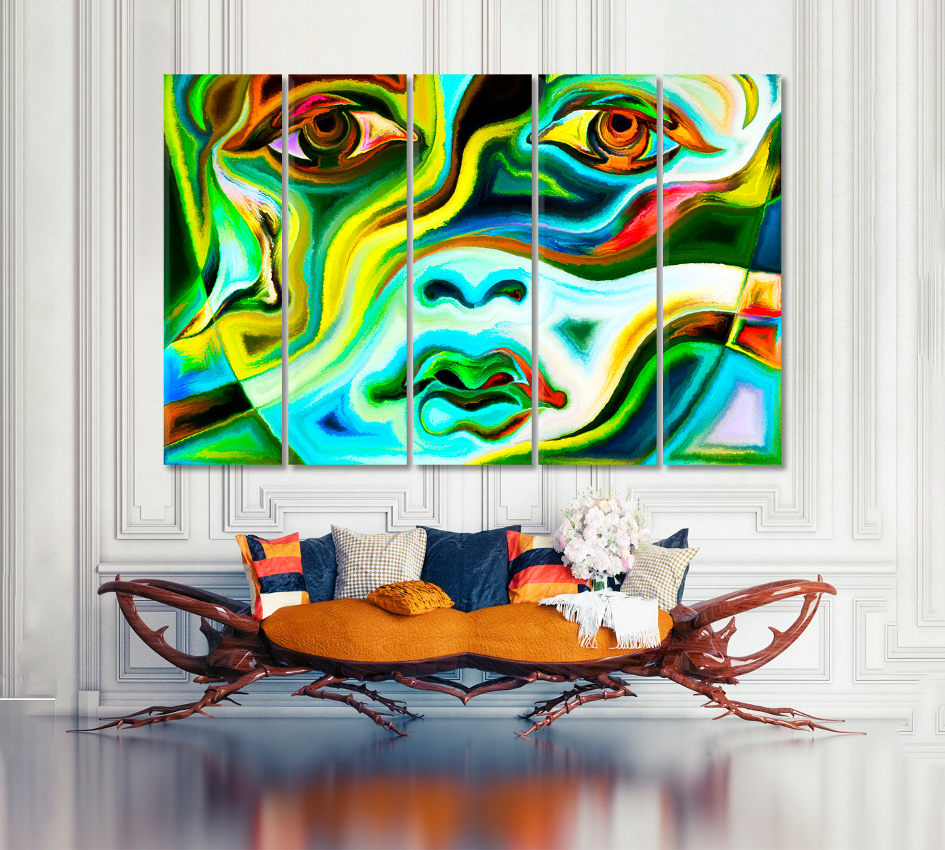 Mood In Colors Abstraction Abstract Art Print Artesty 5 panels 36" x 24" 