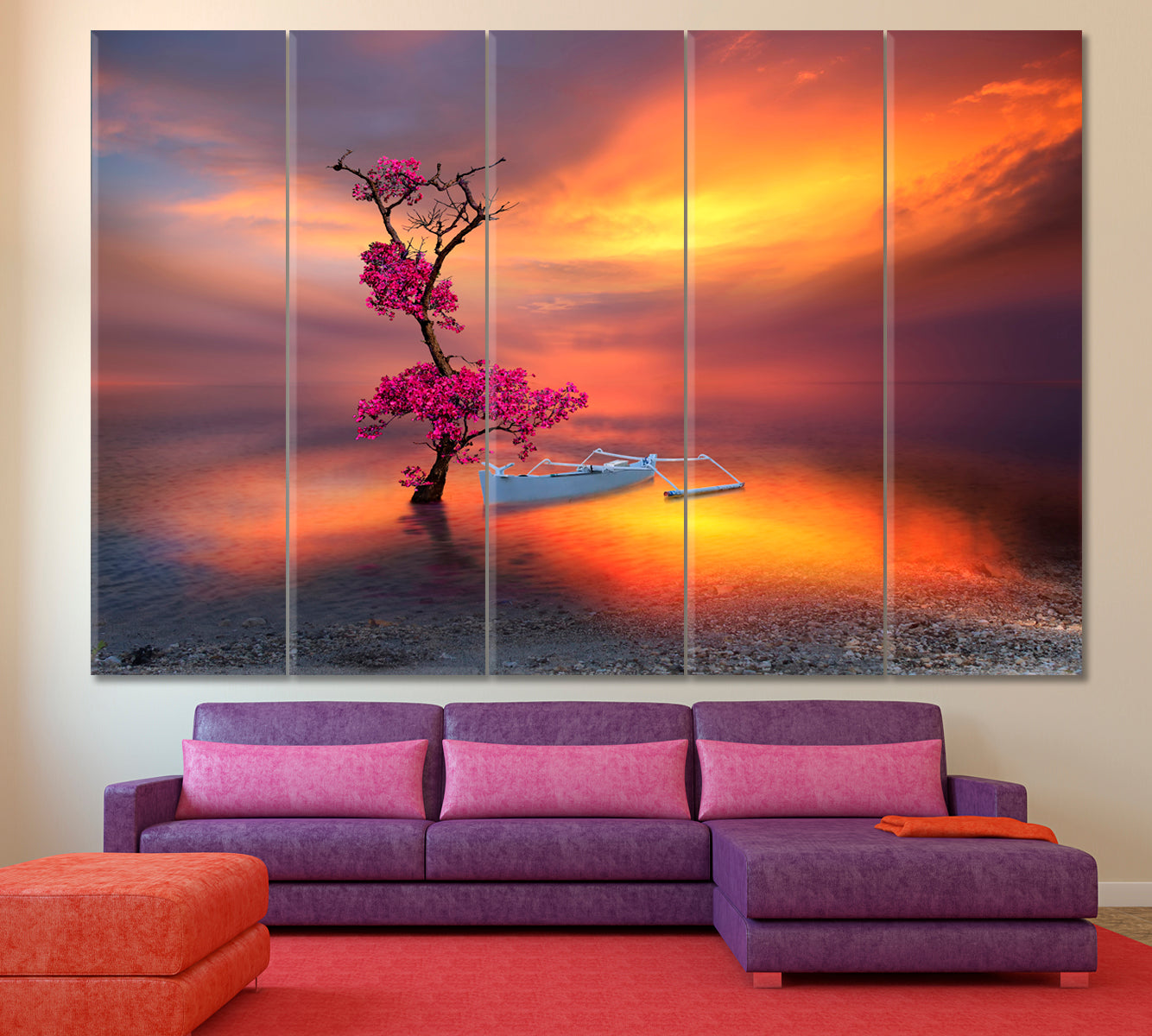 Beautiful Tree on the Beach Fantasy Landscape Canvas Print Scenery Landscape Fine Art Print Artesty   