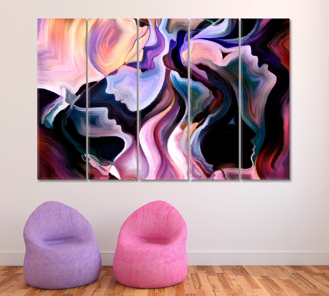 Human Dreams Consciousness Art Artesty 5 panels 36" x 24" 