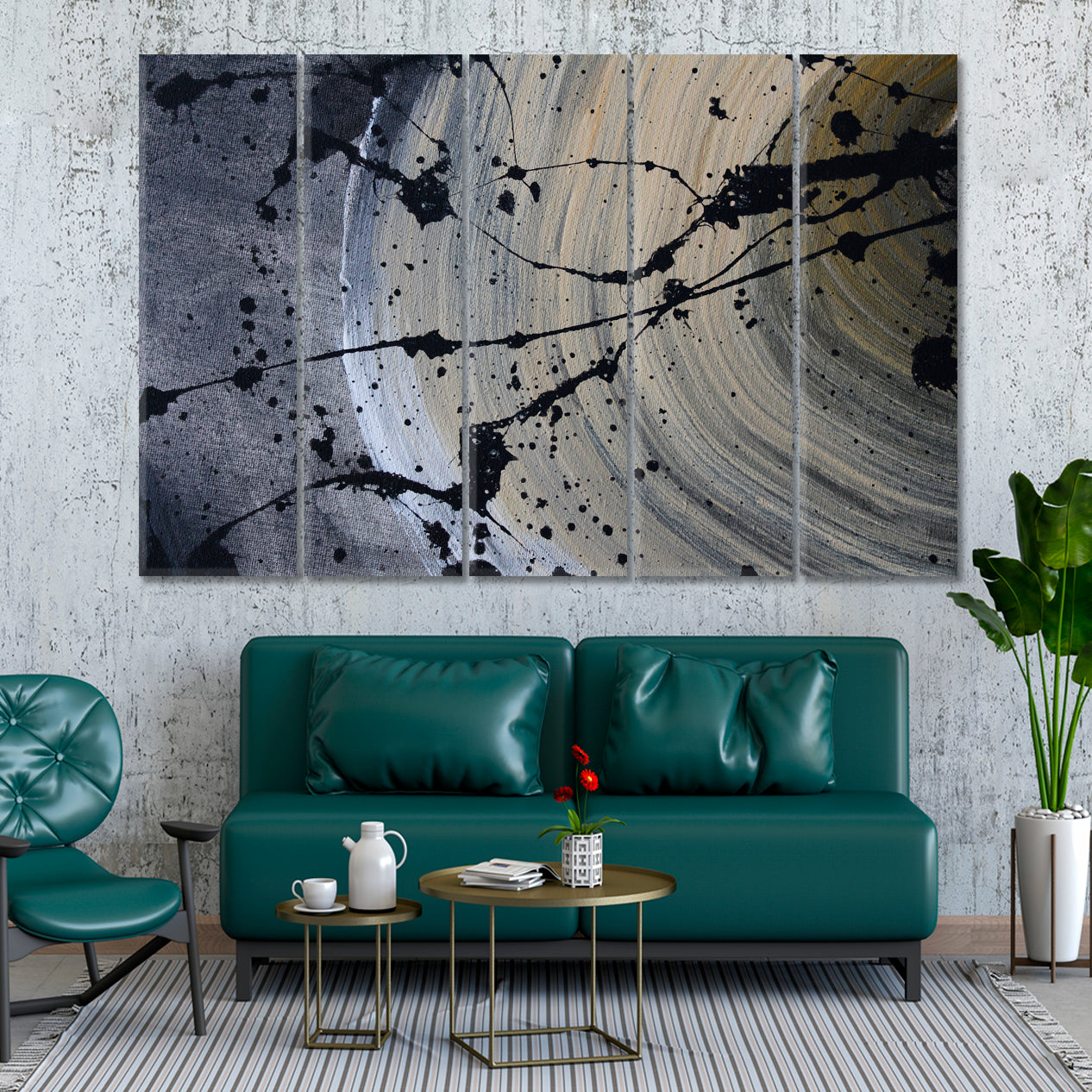 Black Splashes Wide Lines Gray Rough Tough Abstract Modern Art Abstract Art Print Artesty   