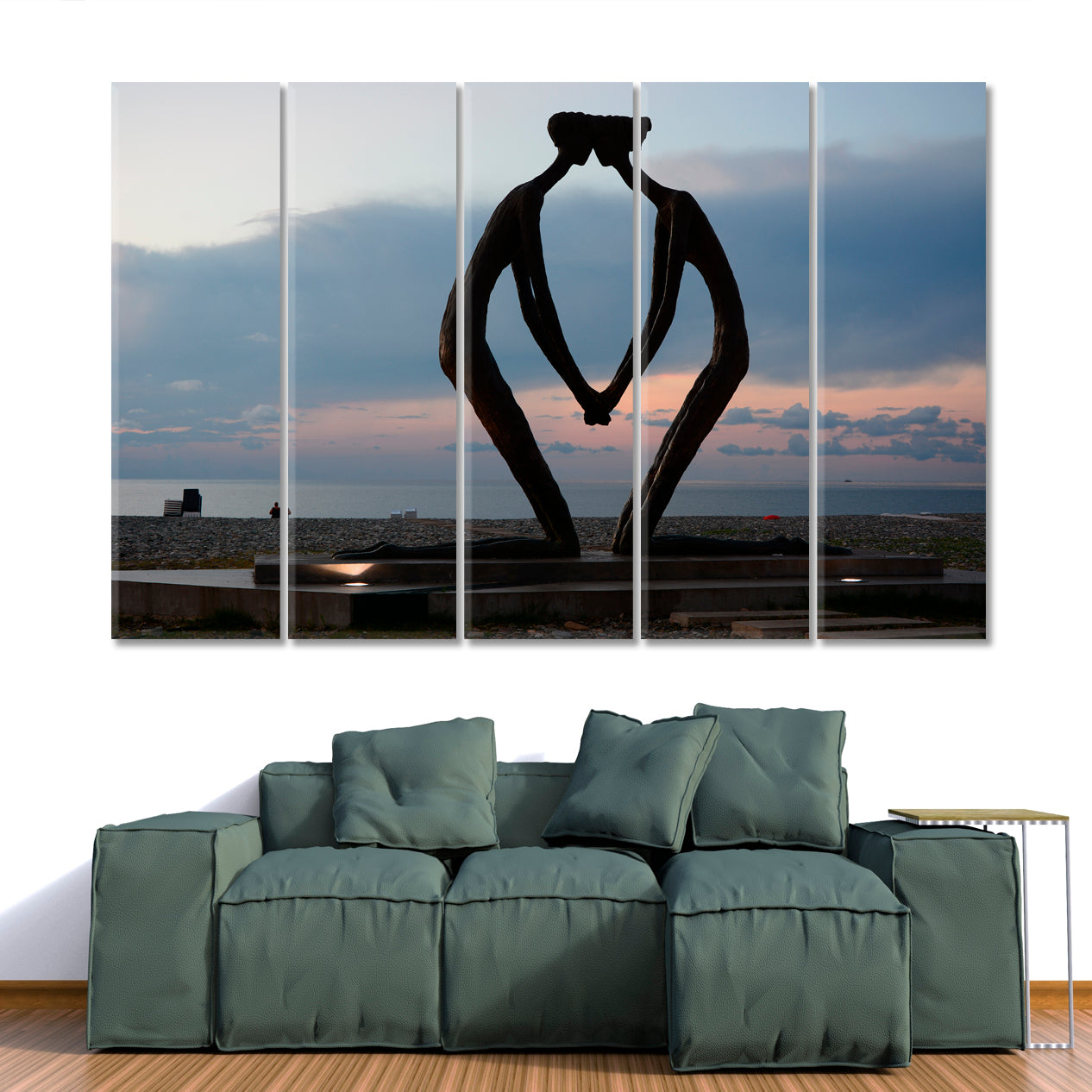 Sculpture First love Famous Landmarks Artwork Print Artesty 5 panels 36" x 24" 