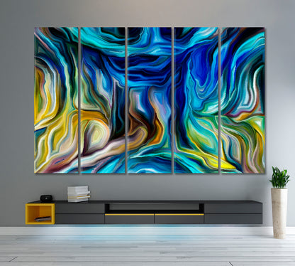 ABSTRACT LINES Contemporary Art Contemporary Art Artesty 5 panels 36" x 24" 