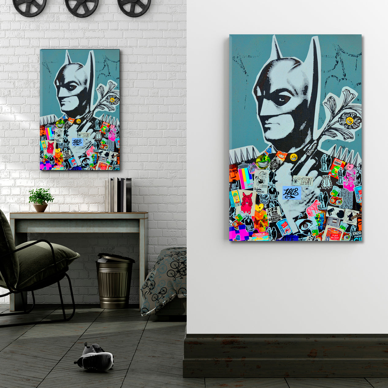 Batman Graffiti Abstract Creativity Street Art Spray Art on the Walls Monreal Canada - Vertical Street Art Canvas Print Artesty   