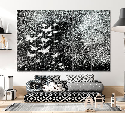 BUTTERFLY Black And White Beautiful Tender Canvas Print Black and White Wall Art Print Artesty   