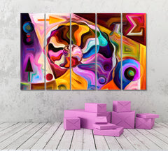Math In Colors Beautiful Abstraction Contemporary Art Artesty 5 panels 36" x 24" 