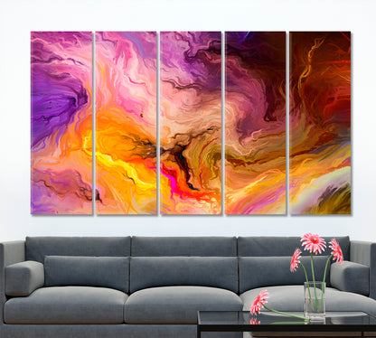 Abstract Contemporary Art Contemporary Art Artesty 5 panels 36" x 24" 