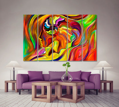 Life Forms And Lines Abstract Design Abstract Art Print Artesty 5 panels 36" x 24" 