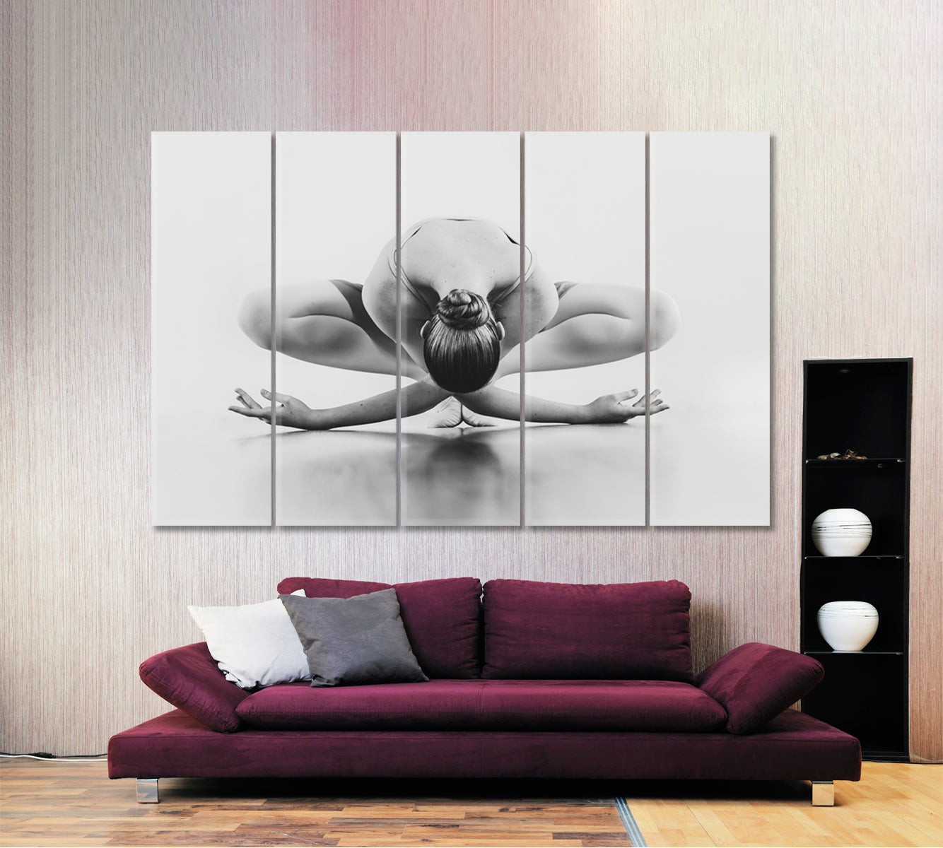 BALLET Beautiful Ballerina Classic Dancer Fine Art Black White Pop Culture Canvas Print Artesty 5 panels 36" x 24" 