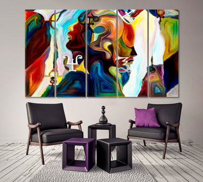 Sacred Geometry Mysticism Consciousness Art Artesty 5 panels 36" x 24" 