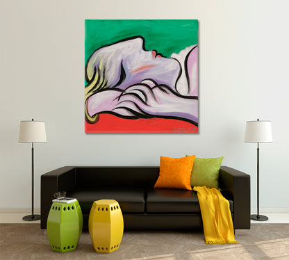 REST | PICASSO STYLE Le repos Portrait Abstract Art Canvas Print - Square Fine Art Artesty   