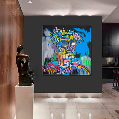 BASQUIAT STYLE Skull Untitled Popular Defiant | Square Contemporary Art Artesty   