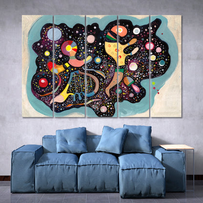 VISUAL SYMPHONY Kandinsky's Motives Modern Abstract Figurative Contemporary Art Artesty 5 panels 36" x 24" 