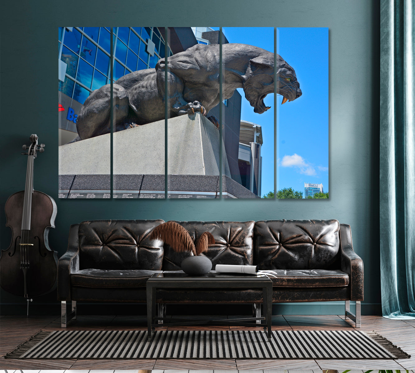 CAROLINA PANTHER Famous Landmarks Artwork Print Artesty 5 panels 36" x 24" 