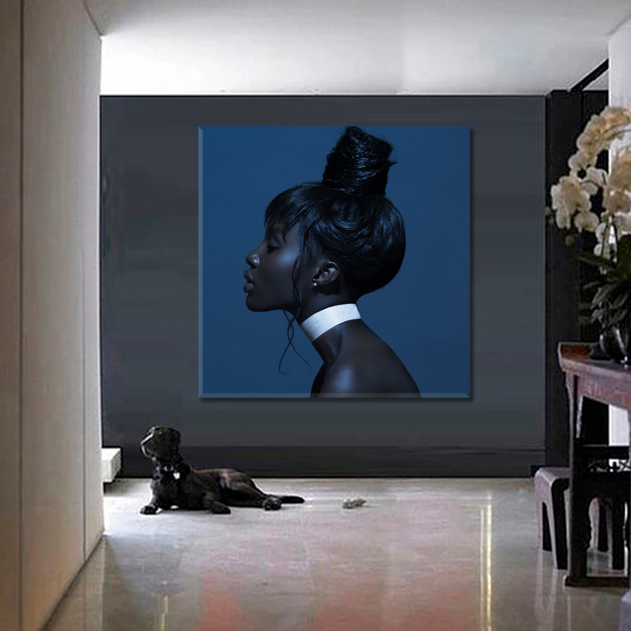 BLUE THOUGHTS Beautiful Black African Women Afrocentric Art - S People Portrait Wall Hangings Artesty   