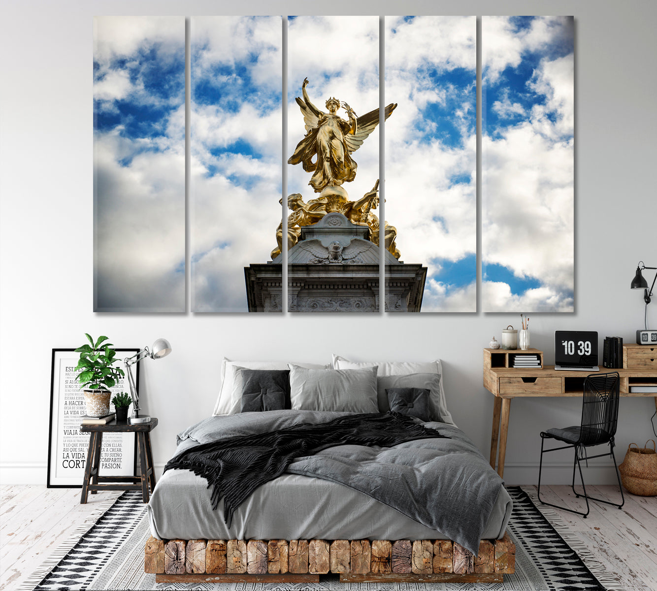 Victoria Memorial London Buckingham Palace Canvas Print Famous Landmarks Artwork Print Artesty 5 panels 36" x 24" 