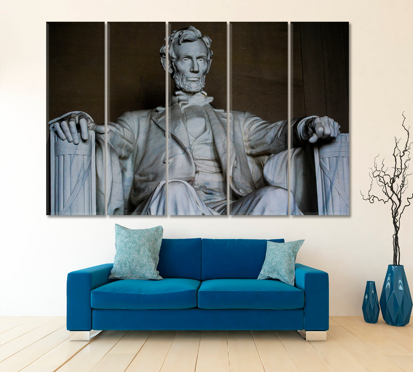 Abraham Lincoln Poster Celebs Canvas Print Artesty 5 panels 36" x 24" 