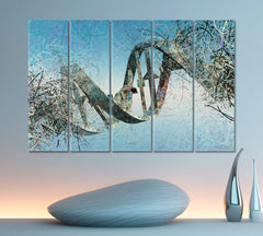 DNA Strands Contemporary Art Artesty 5 panels 36" x 24" 
