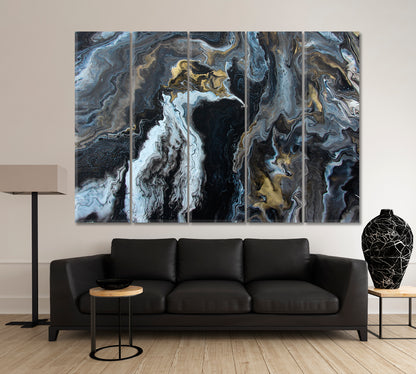 Marble Texture Abstract Contemporary Art Fluid Painting Pattern Giclée Print Fluid Art, Oriental Marbling Canvas Print Artesty 5 panels 36" x 24" 