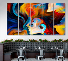 Rich Colors Of Fate Abstract Art Print Artesty 5 panels 36" x 24" 