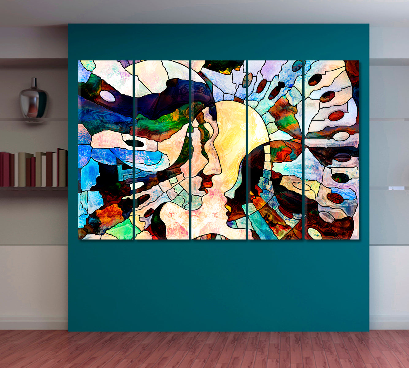 Colors Of Love Contemporary Art Artesty 5 panels 36" x 24" 