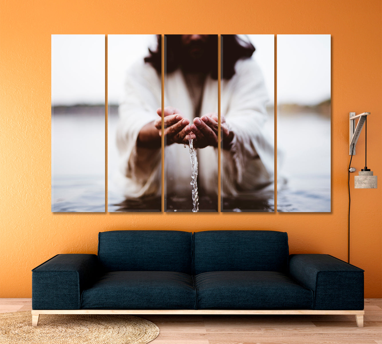 Jesus Christ Beautiful Art Religious Modern Art Artesty 5 panels 36" x 24" 