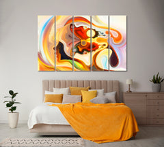 Ego and Nature Abstract Allegory Contemporary Art Artesty 5 panels 36" x 24" 